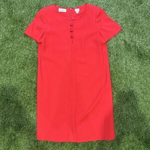 Liz Claiborne Petite Dresses Collection Red Dress Layered Size 8 Petite Button
